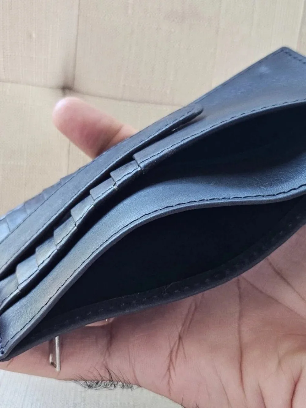 Leather Long Wallet Unisex Card Holder Blak Genuine Leather Handmade Clutch